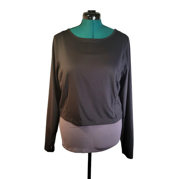 Old Navy PowerSoft Long-Sleeve Cropped Performance Top for‎ Women XL - Picture 1 of 9